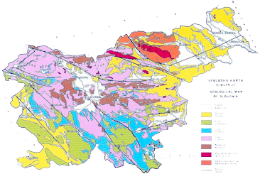 Geologische Karte Sloweniens von Prof Stanko Buser